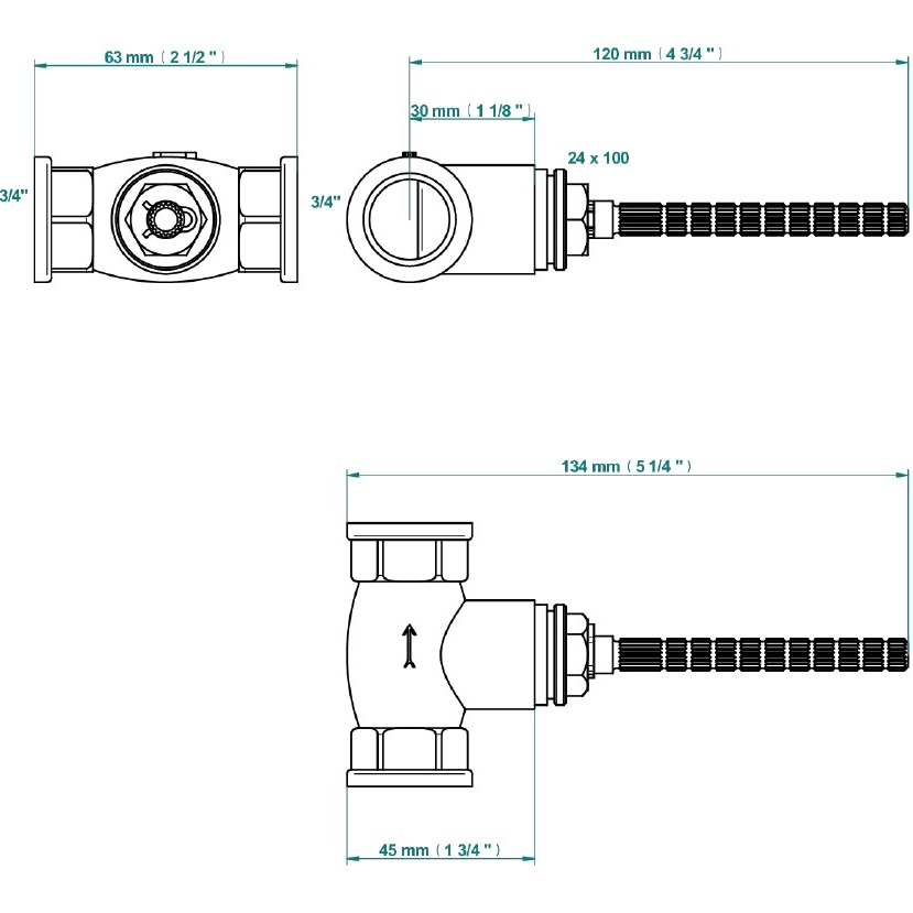 Встраиваемая часть вентиля 1/2" для холодной воды THG General items G00-A00-30/CA
